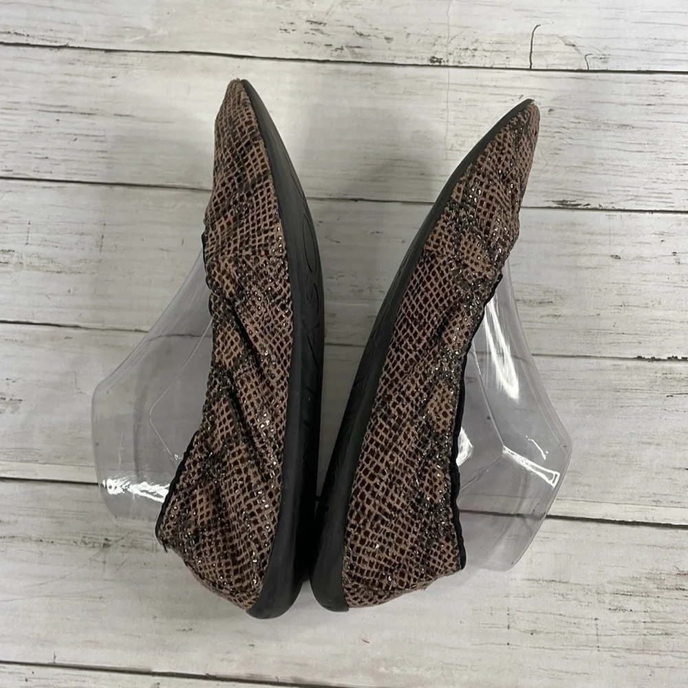 Corso Como Ballasox  Snakeskin Leather Embossed Foldable Ballet Flats